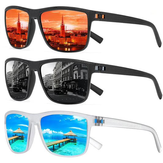 Polarised UV400 Square Sunglasses Set of 3