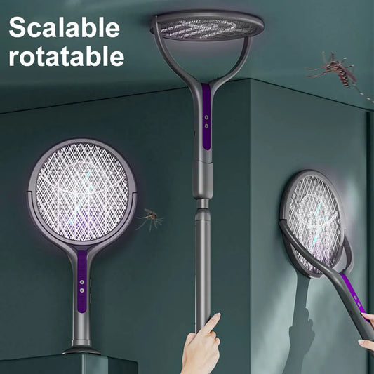 Extendable Electric Mosquito Swatter With Light