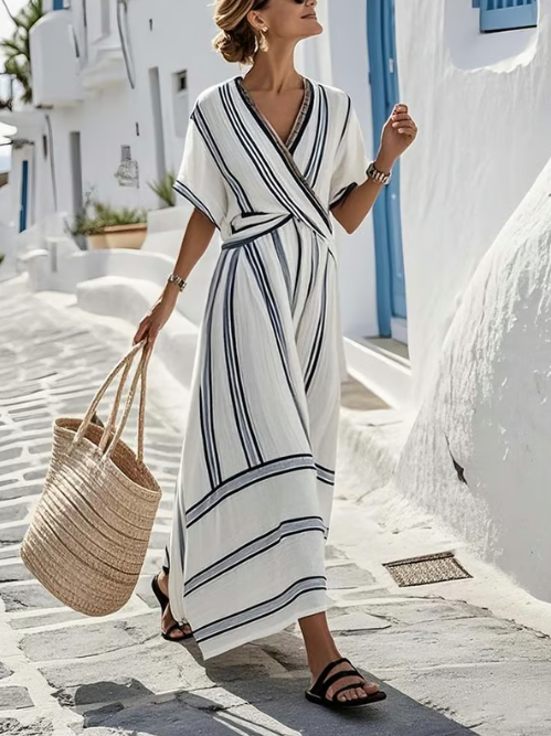 Cross Neck Lightweight Summer Dress
