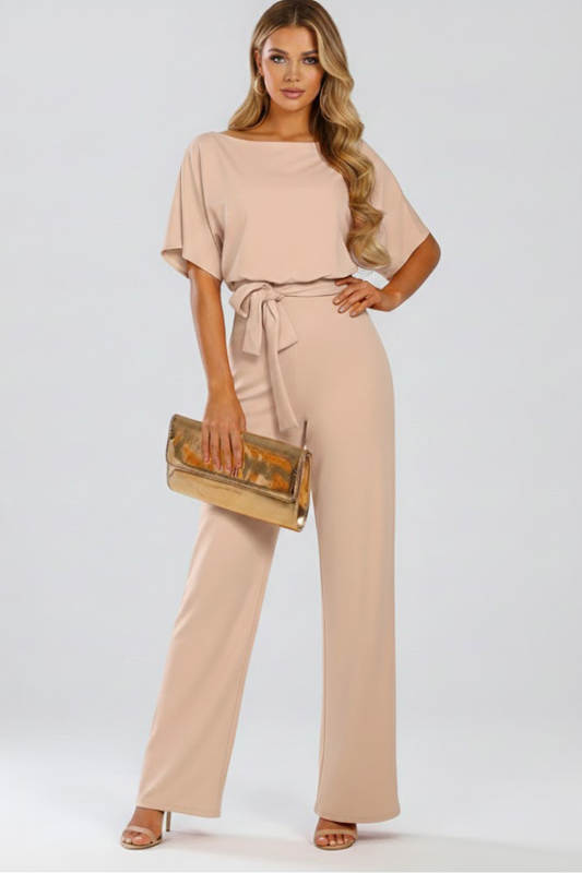 Belted Wide-Leg Jumpsuit