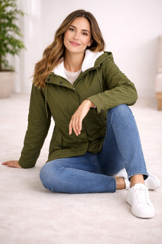 Women's Padded Mid Length Hooded Winter Jacket