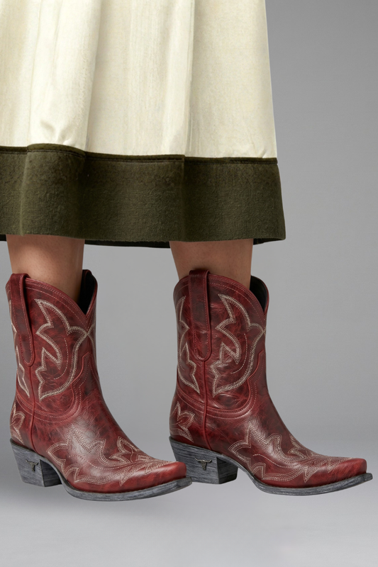 Embroidered Western Mid-Calf Boots