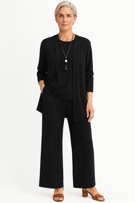 Longline Cardigan Three-Piece Set