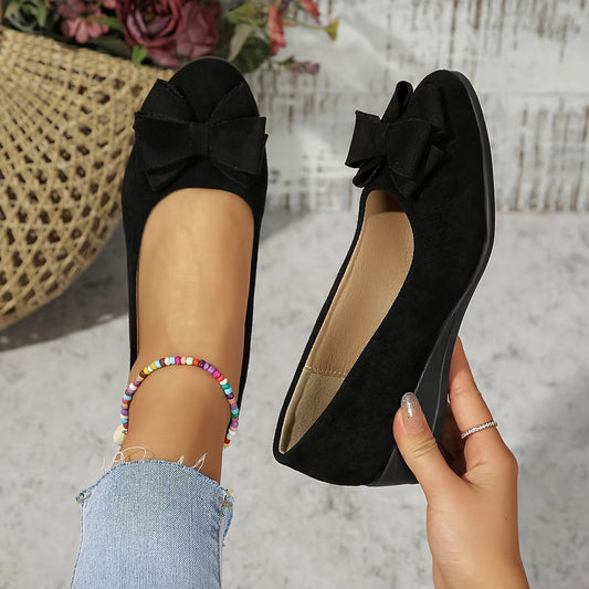 Orthopedic Wedge Ballet Flats With Bow