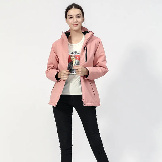 USB Heated Hooded Jacket With Pockets