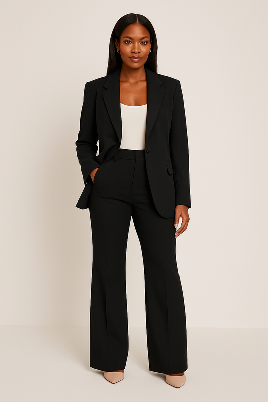 Women's Tailored Two-Piece Blazer and Trousers Suit