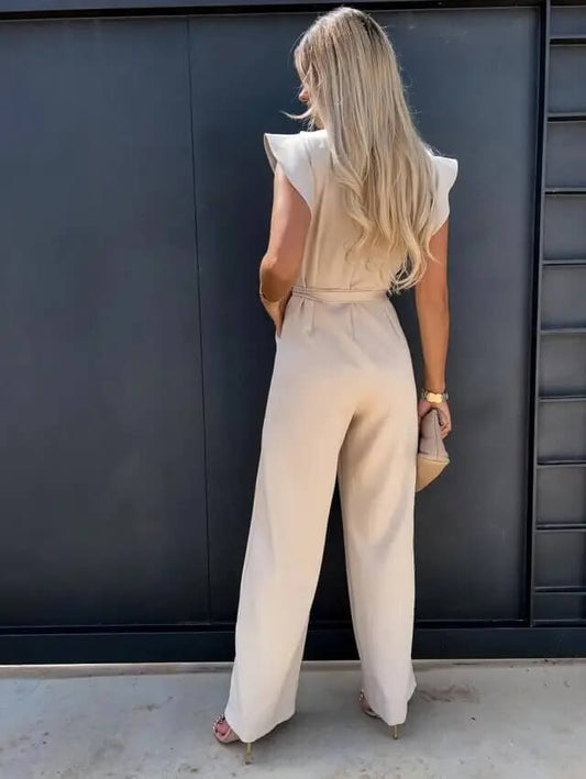 Butterfly Sleeve Belted Jumpsuit