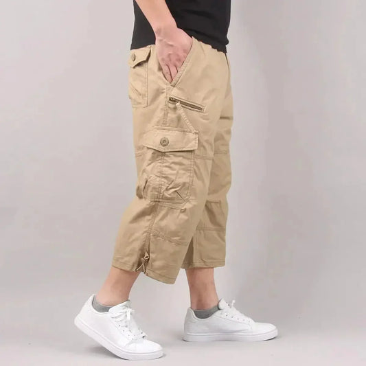 Men's Multi-Pocket Cargo Shorts With Drawstring Waist