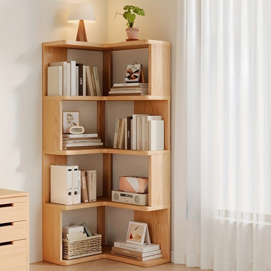 Compact Solid Wood Corner Storage Cabinet