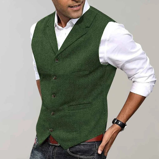 Adjustable-Back Formal Suit Waistcoat