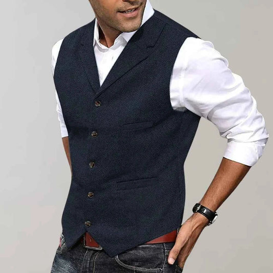 Adjustable-Back Formal Suit Waistcoat