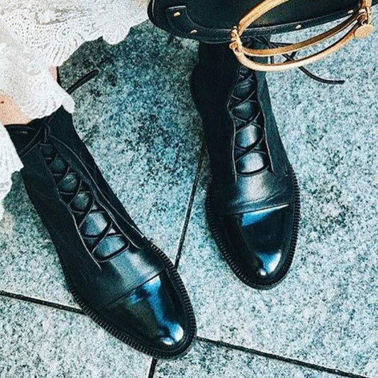 Warm Lined PU Leather Winter Boots