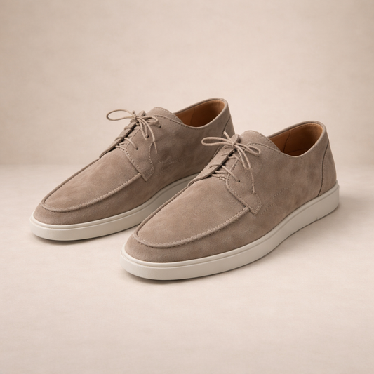 Men's Lace-Up Leather Look Closed Toe Loafers