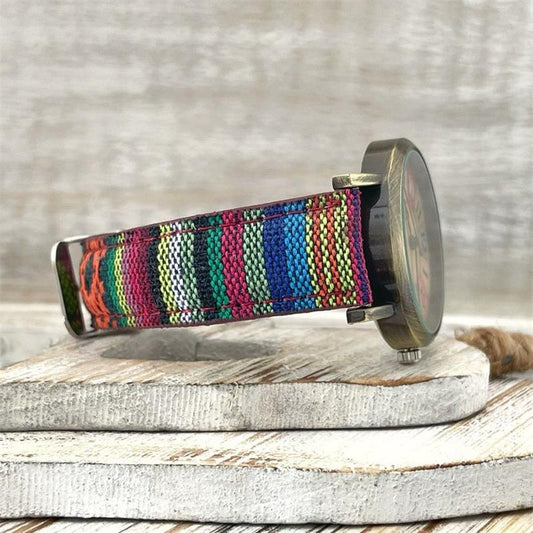 Women's Rainbow Dial Braided Strap Watch