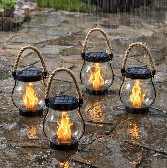 Rechargeable Rope Handle Flame Effect Lantern