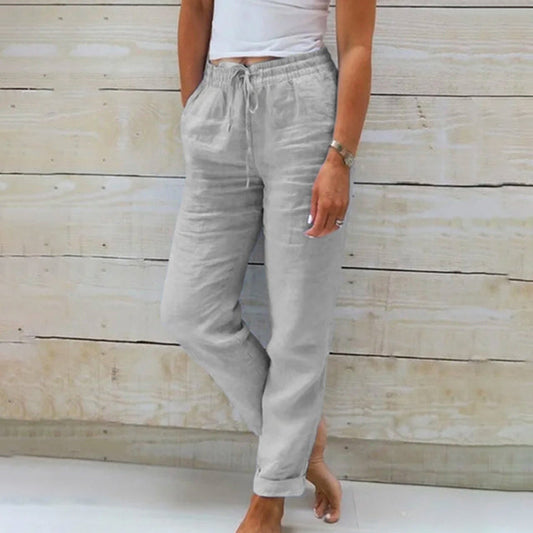 Wide Leg Linen Summer Trousers For Women
