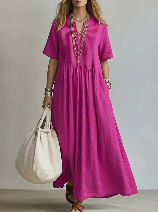 Flowy Pleated Dress With Airy Fit