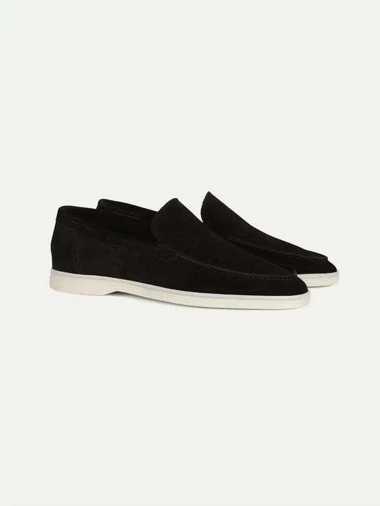 Slip On Suede Yacht Loafers With Cushioned Insole