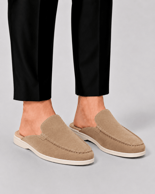 Open Heel Slip-On Loafer Mules
