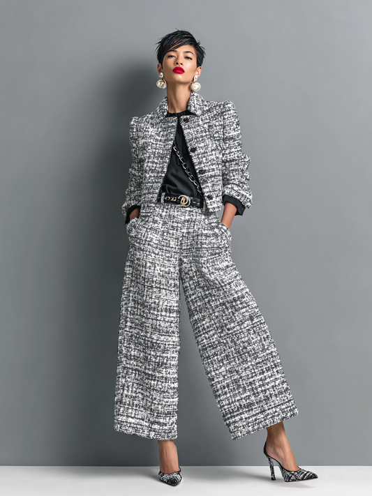 Women's Chic Two-Piece Textured Co-Ord Set