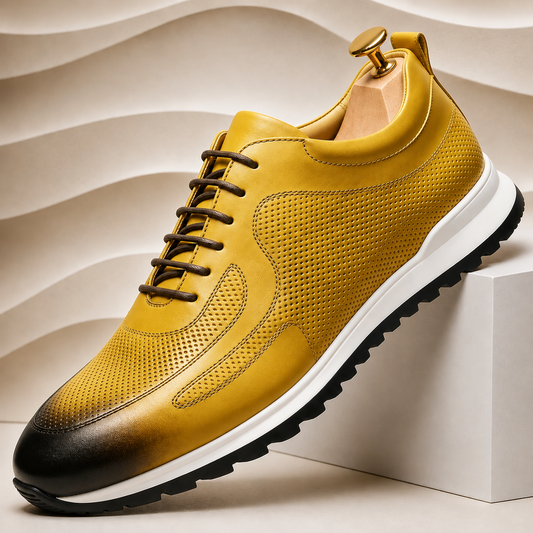 Men's Leather Look Lace Up Fashion Sneakers