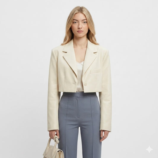 Classic Cropped Tailored Blazer