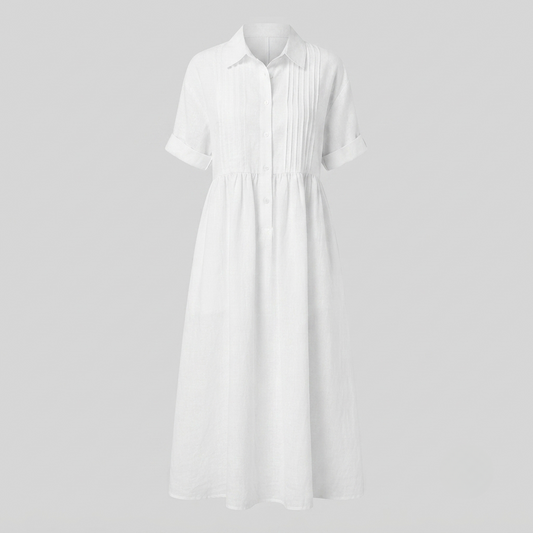 Pintuck Detail Maxi Shirt Dress