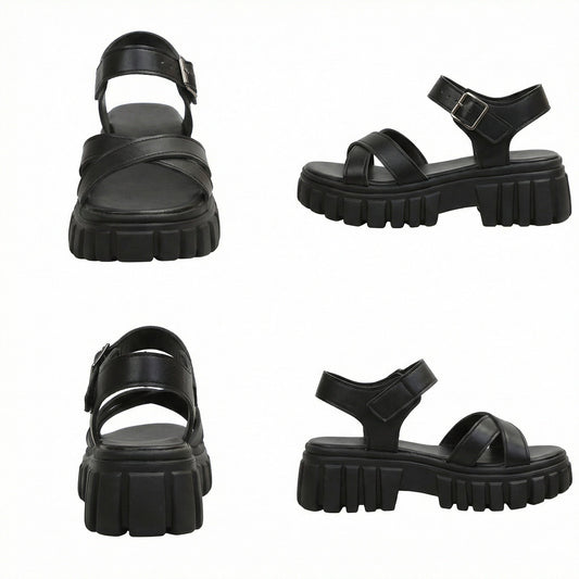 Women's Solid Colour Casual Strap Sandals