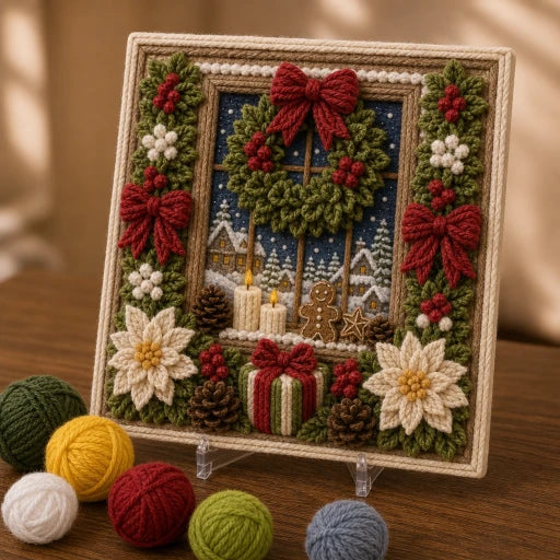 Pre-Punched 3D Christmas Fabric Art Kit