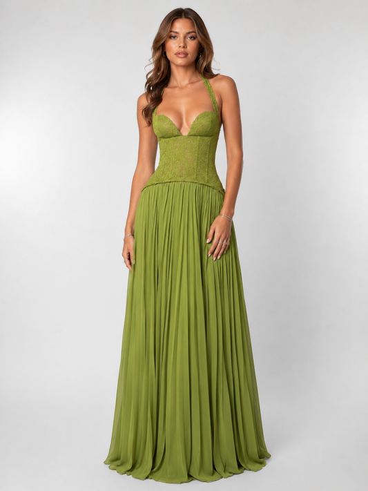 Corset Bodice Full Length Maxi Dress