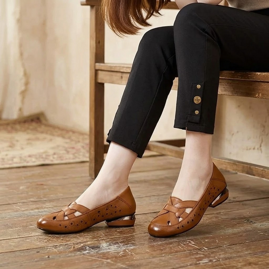 Woven Cutout Slip-On Comfort Flats