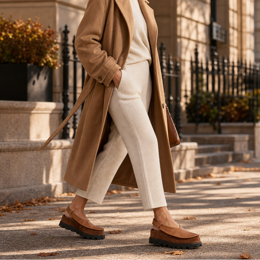 Cushioned Leather Look Slingback Flats