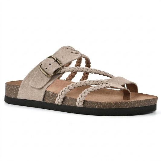 Women's Woven Strap Slip-On Flat Sandals