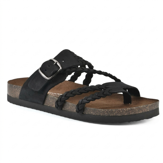 Women's Woven Strap Slip-On Flat Sandals