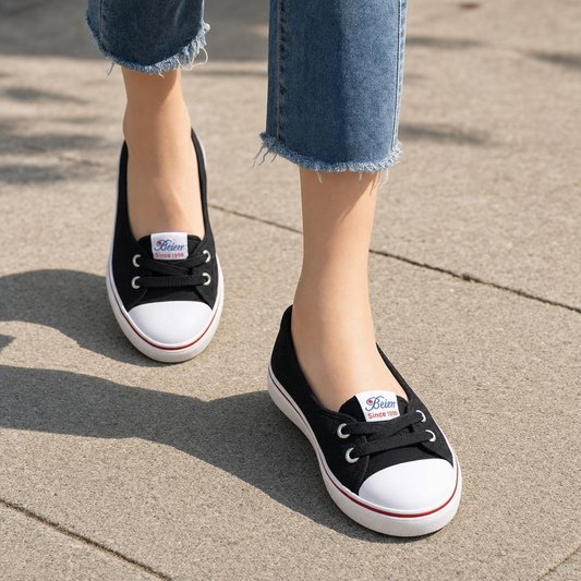 Breathable Canvas Flat Slip-On Shoes - lifestyle shot