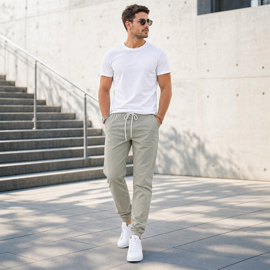 Men's Slim Fit Jogger Pants With Pockets - lifestyle shot