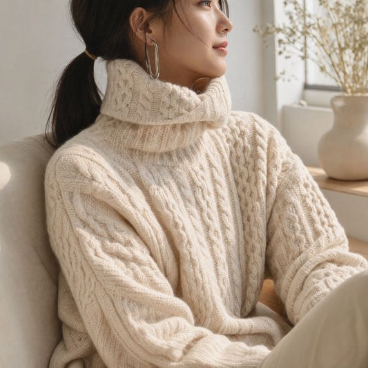 Soft Turtleneck Knit Sweater