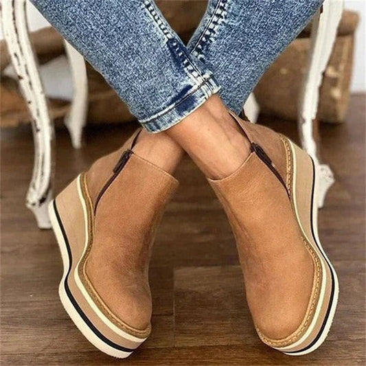 Women's Low Ankle Boots with Side Closure