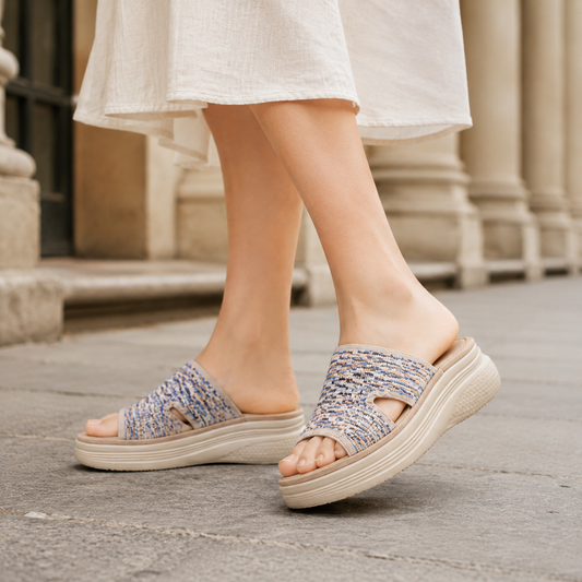 Women's Woven Crossover Wedge Sandals