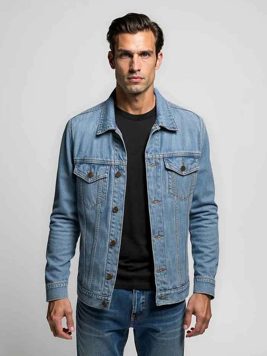 Classic Button-Front Denim Jacket