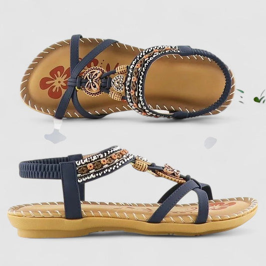 Beaded T Strap Orthopaedic Flat Sandals