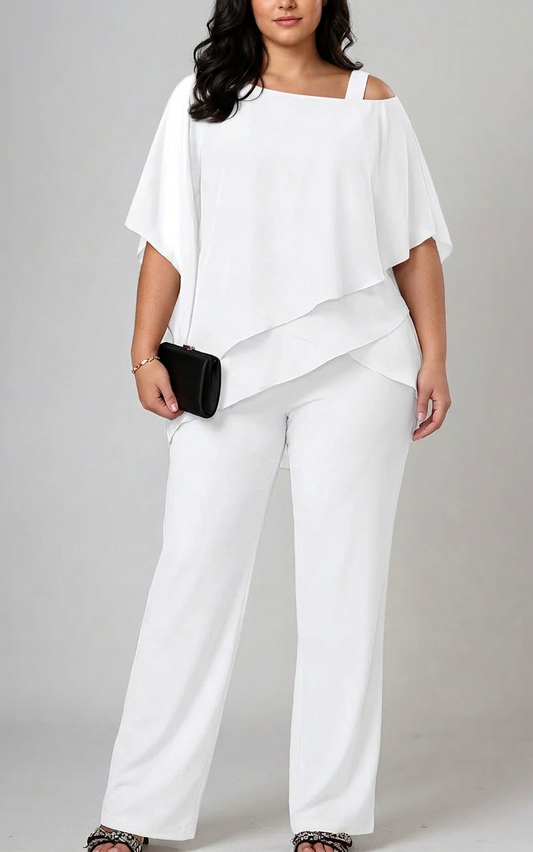 Women's Layered Tiered Two-Piece Outfit Set