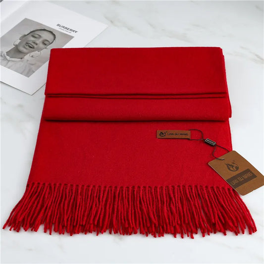 Warm Winter Scarf with Tassels