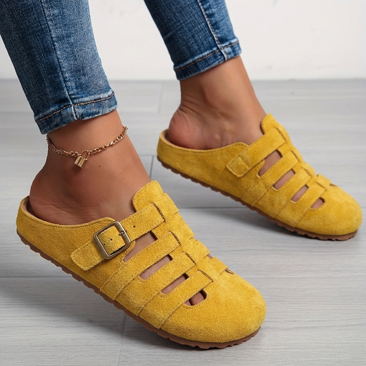 Buckle Strap Slip-On Mule Sandals