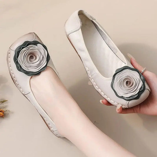 Embroidered Floral Slip-On Comfort Loafers