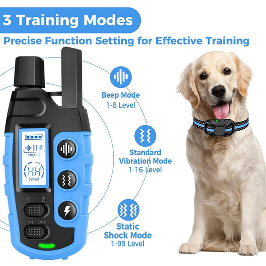 Waterproof Rechargeable Dog Training E-Collar for 1 or 2 Dogs