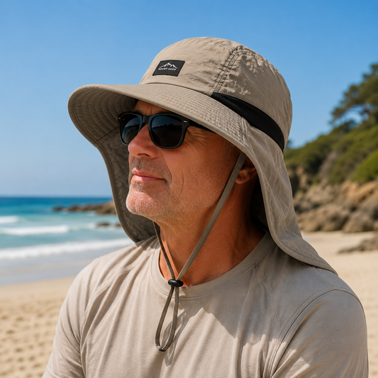 Wide Brim Sun Hat With Neck Flap