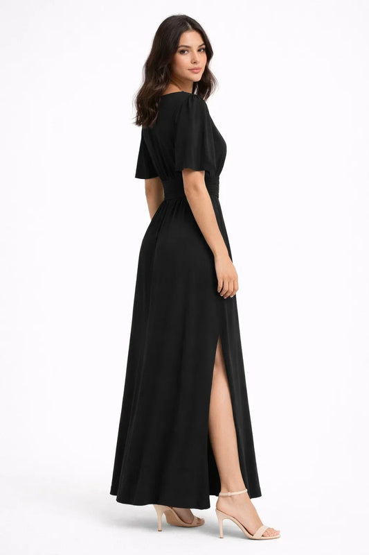 Side Slit V-Neck Maxi Dress