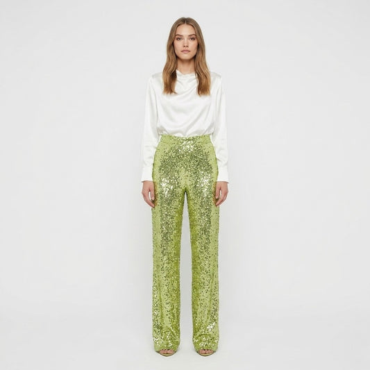 Sequin Straight Leg Party Pants
