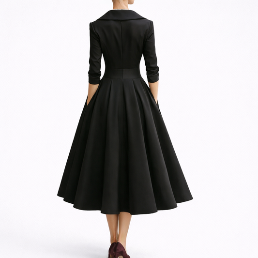 Structured Bodice A-Line Midi Dress